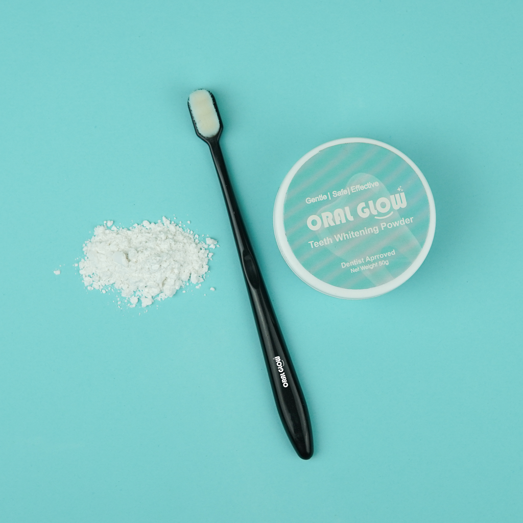 ORAL GLOW - Teeth Whitening Powder + Free Nano Brush